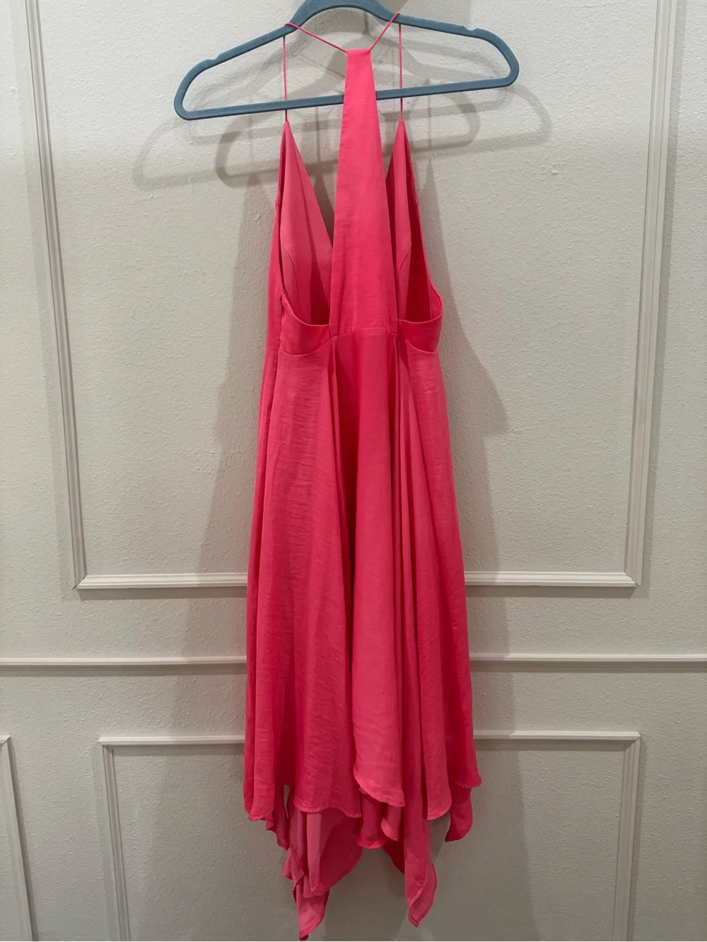 Kimchi Blue Pink handkerchief Spaghetti Strap silky Dress size 0